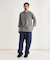 ワッフル7分袖ヘンリーネックTシャツ