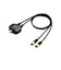 ORIGINALBASIC　4K8K対応 アンテナ分配器 出力ケーブル付 (F(ネジ)0.5m)  OBTDFF2C05BK