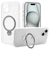 ラスタバナナ　iPhone 15 ZEROSAFE 極限保護 ハイブリッドケース TPU×PC 360°回転MagSafeリング付き FRWH フロストホワイト 7870IP361HPMWH
