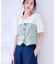 【新色追加】【美easy】釦ビスチェTシャツドッキングプルオーバー【接触冷感/洗える】