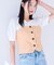 【新色追加】【美easy】釦ビスチェTシャツドッキングプルオーバー【接触冷感/洗える】