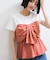 【新色追加】【美easy】ねじりリボンTシャツドッキングプルオーバー【接触冷感/洗える】