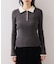 ダブルカラーポロニットトップス