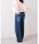 ベルト付きワイドシルエットデニムパンツ