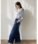 ベルト付きワイドシルエットデニムパンツ