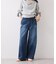 ベルト付きワイドシルエットデニムパンツ