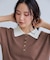 ポロ襟ニットワンピース