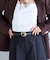 フラット18mm幅ニュアンス変形サークルバックルベルト/一部WEB限定カラー