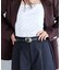 フラット18mm幅ニュアンス変形サークルバックルベルト/一部WEB限定カラー