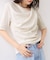 ドット＆無地テレコリブハーフスリーブドレーププルオーバー