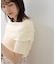 サイドギャザーオフショル5分袖サマーニット