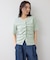 【WEB限定】ドット＆無地フロントシャーリング5分袖トップス