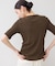 【WEB限定】ドット＆無地フロントシャーリング5分袖トップス