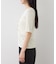 【WEB限定】ドット＆無地フロントシャーリング5分袖トップス