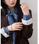 リボン付きライトオンスデニムシャツ
