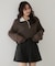 【WEB限定】シアーモヘア配色ポロ襟ニット
