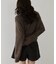 【WEB限定】シアーモヘア配色ポロ襟ニット