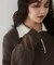【WEB限定】シアーモヘア配色ポロ襟ニット