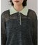 【WEB限定】シアーモヘア配色ポロ襟ニット