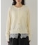 【WEB限定】裾レースドッキングクルーネックカーディガン