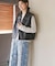シンセティックレザーノースリーブジャケット
