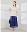 配色ステッチ透かし編みニットベスト