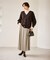 シンセティックレザーフレアロングスカート