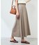 シンセティックレザーフレアロングスカート