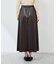 シンセティックレザーフレアロングスカート