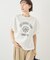 カレッジロゴプリントフレアスリーブピグメントTシャツ/リンクコーデ