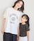カレッジロゴプリントフレアスリーブピグメントTシャツ/リンクコーデ