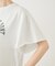 カレッジロゴプリントフレアスリーブピグメントTシャツ/リンクコーデ