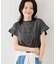 フリルスリーブロゴTシャツ/接触冷感・汗染み防止