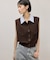 カラー付きポケットニットジレ