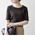 【WEB限定】〈洗濯機可能〉テレコ リブ ハーフスリーブ TEE
