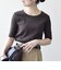 【WEB限定】〈洗濯機可能〉テレコ リブ ハーフスリーブ TEE