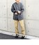 〈洗濯機可能〉ストライプ / ソリッド リラックス バンドカラー シャツ 26AW◇