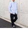 〈洗濯機可能〉ストライプ / ソリッド リラックス バンドカラー シャツ 26AW◇