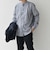 〈洗濯機可能〉ストライプ / ソリッド リラックス バンドカラー シャツ 26AW◇