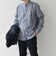 〈洗濯機可能〉ストライプ / ソリッド リラックス バンドカラー シャツ 26AW◇