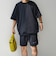 【WEB限定】〈接触冷感/撥水〉ワッシャーナイロン スピンドル Tシャツ＋イージーショーツ セットアップ◇