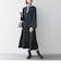 【WEB限定】〈洗濯機可能〉ダブルクロス ウエスト タック Aライン ワンピース ［NAVY BLUE］