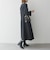 【WEB限定】〈洗濯機可能〉ダブルクロス ウエスト タック Aライン ワンピース ［NAVY BLUE］
