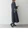【WEB限定】〈洗濯機可能〉ダブルクロス ウエスト タック Aライン ワンピース ［NAVY BLUE］