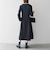 【WEB限定】〈洗濯機可能〉ダブルクロス ウエスト タック Aライン ワンピース ［NAVY BLUE］