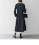 【WEB限定】〈洗濯機可能〉ダブルクロス ウエスト タック Aライン ワンピース ［NAVY BLUE］
