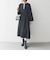 【WEB限定】〈洗濯機可能〉ダブルクロス ウエスト タック Aライン ワンピース ［NAVY BLUE］