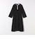 【WEB限定】〈洗濯機可能〉ダブルクロス ウエスト タック Aライン ワンピース ［NAVY BLUE］
