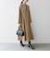 【WEB限定】〈洗濯機可能〉ダブルクロス ウエスト タック Aライン ワンピース ［NAVY BLUE］