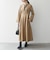 【WEB限定】〈洗濯機可能〉ダブルクロス ウエスト タック Aライン ワンピース ［NAVY BLUE］